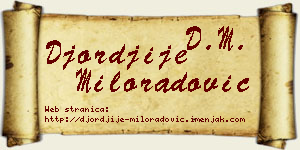Đorđije Miloradović vizit kartica
